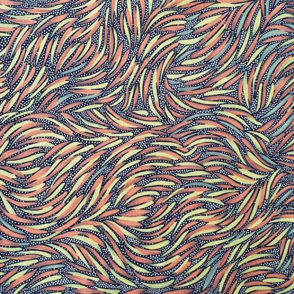 ORANGE BUSH YAM Aborigines Stoff aus Australien